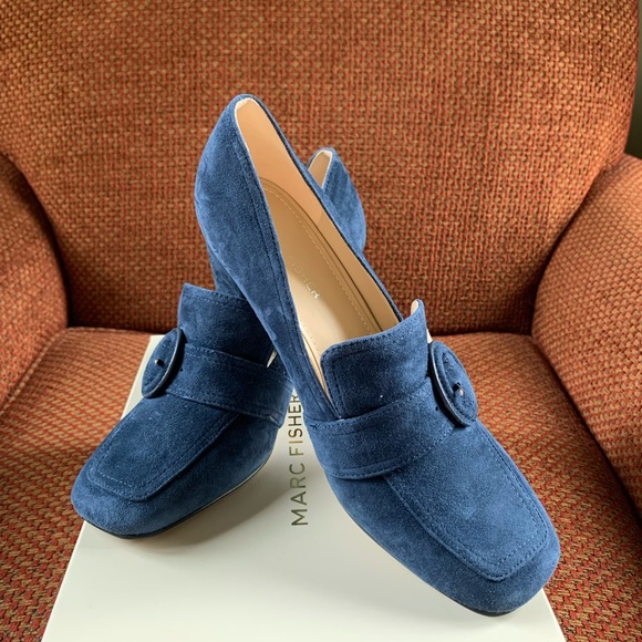Marc Fisher Shoes - Marc Fisher Garlan blue suede shoe